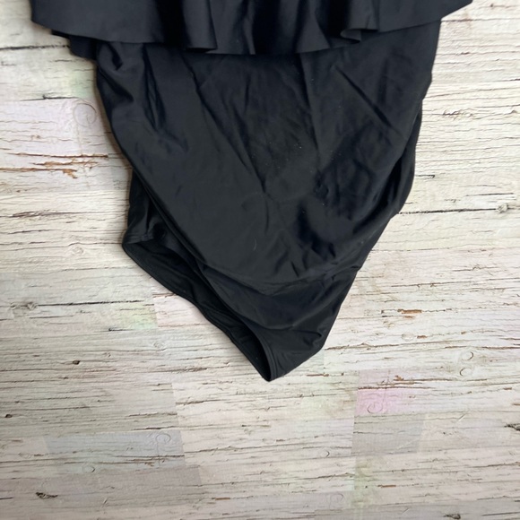 Pink blush maternity swim black size large ruffle - Picture 2 of 10